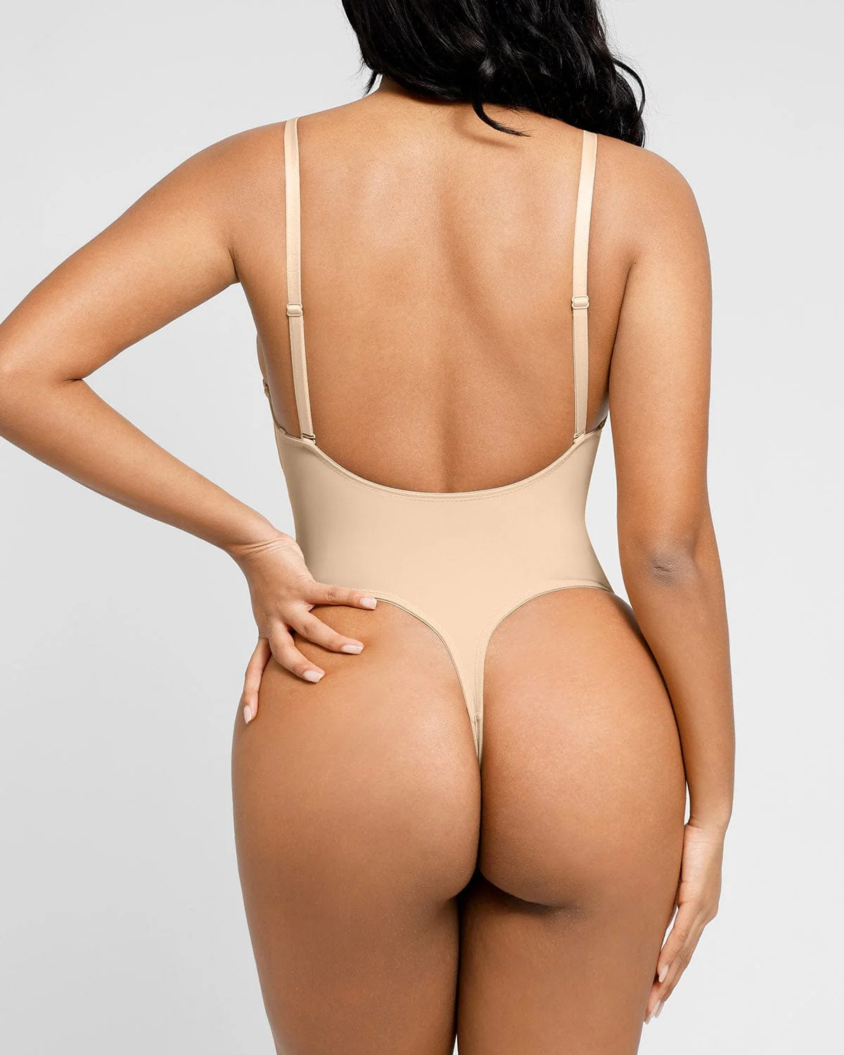 Bare Essentials™ AirSlim® Backless U Plunge Thong Bodysuit - Image 2