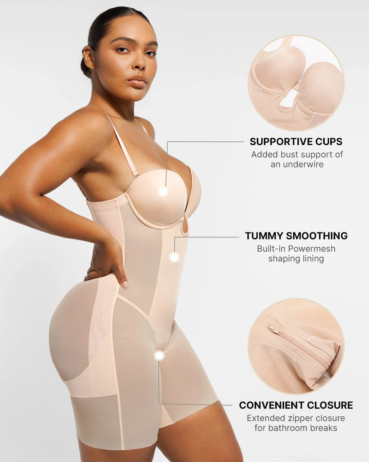 BOOT-YEAH™ MeshSmooth™ Deep Plunge Shaping Bodysuit - Image 20