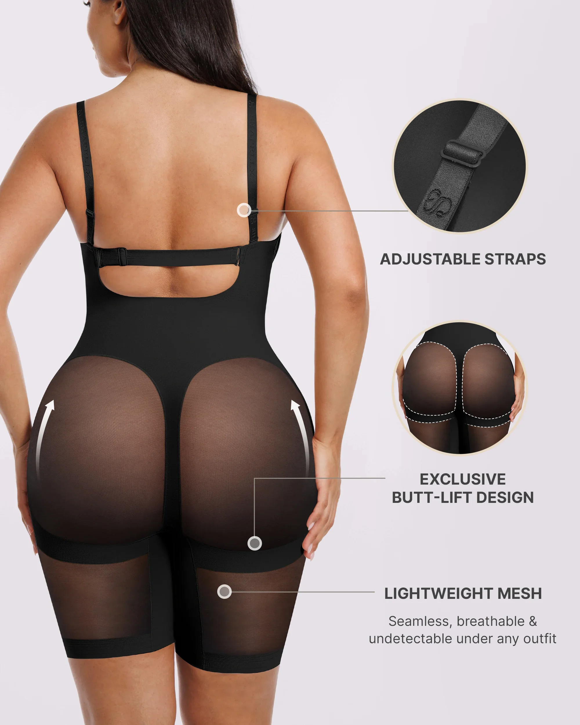 Bare Essentials™ MeshSmooth™ Low Back Mid Thigh Bodysuit - Image 8