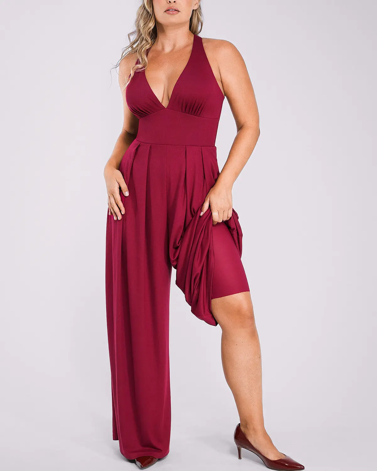 Bare Essentials™ AirSlim® Deep Plunge Built-In Shaping Jumpsuit - Image 2