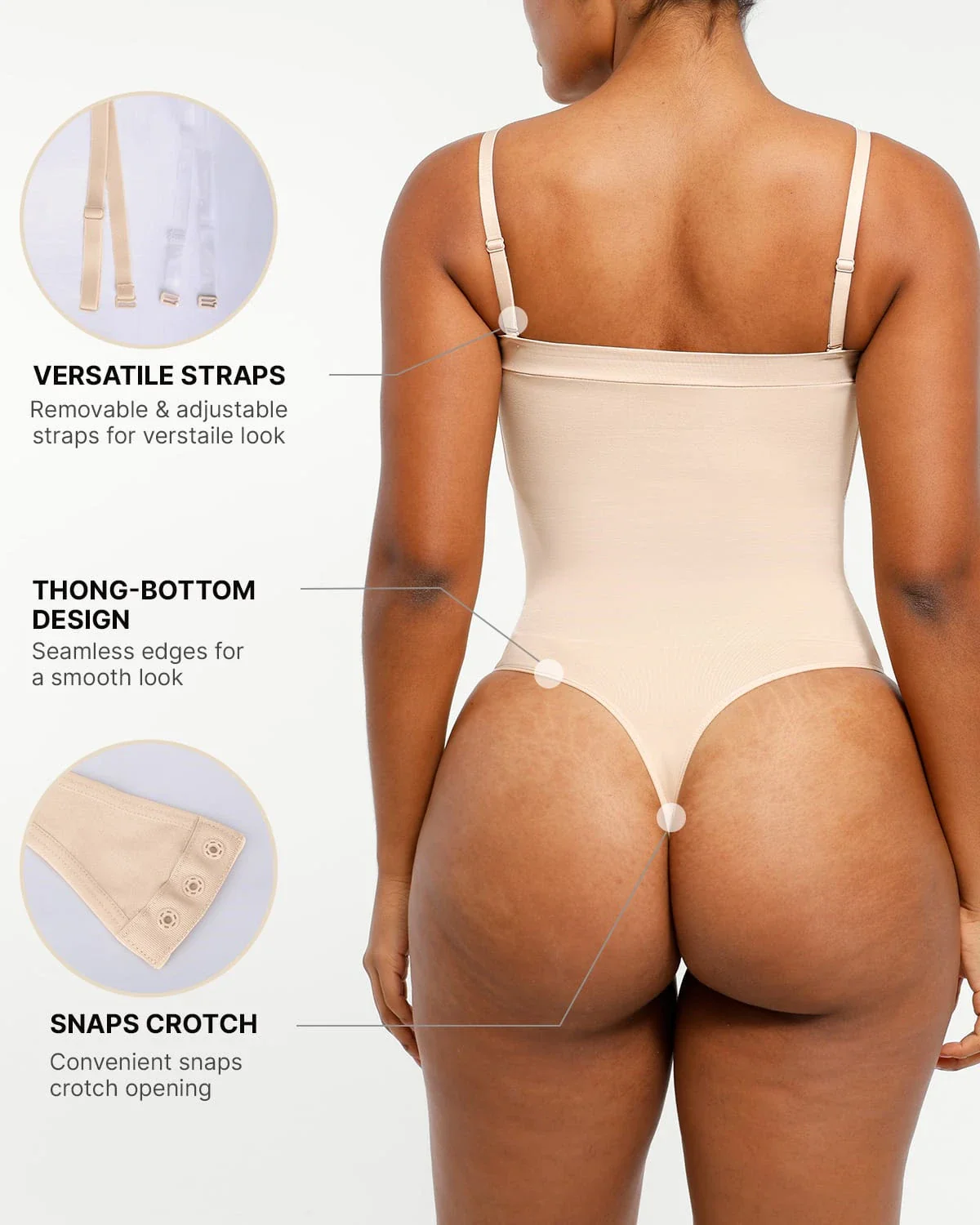 Bare Essentials™ Skin Flow Strapless Sculpt Thong Bodysuit - Image 4
